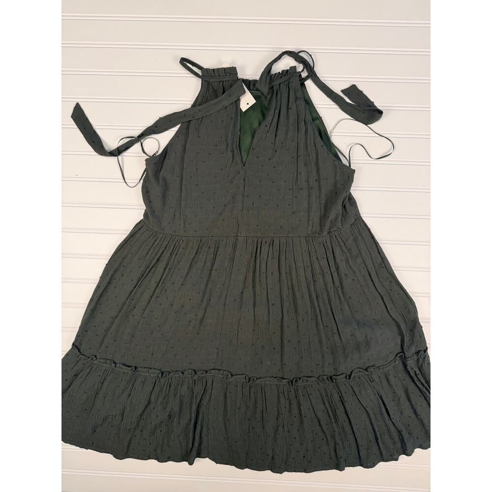 Francesca’s Blue Rain Green Babydoll Dress XS NWT Sleeveless Boho Tiered Mini